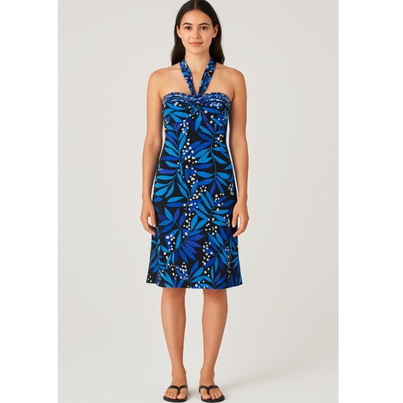 Coolibar Dress Womens Medium Strapless UPF 50+ Sun Protection Tropical Beach - Picture 1 of 6